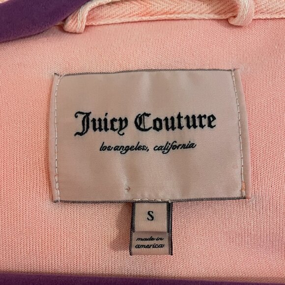 Juicy Couture babydoll robe - Women's Size Small Peach Pink Velour hooded - Picture 4 of 6